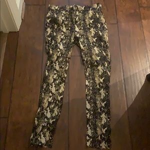Crocodile/alligator print pants